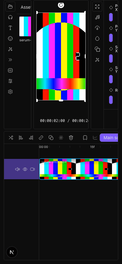 ReelTake editor timeline on mobile